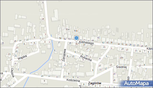 Zagórów, Kilińskiego Jana, płk., 31, mapa Zagórów