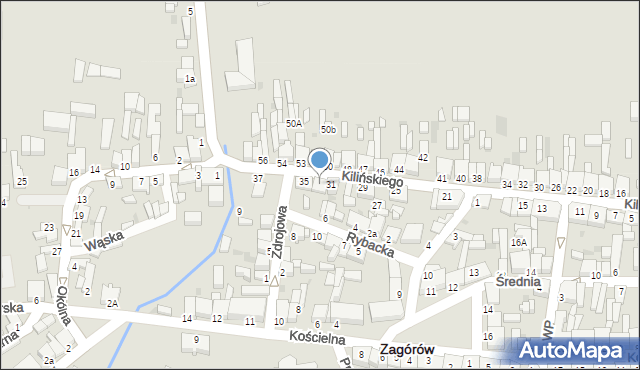 Zagórów, Kilińskiego Jana, płk., 33, mapa Zagórów