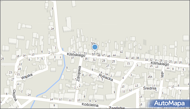 Zagórów, Kilińskiego Jana, płk., 49, mapa Zagórów