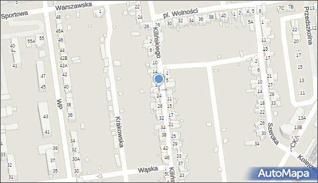 Zbąszynek, Kilińskiego Jana, płk., 22, mapa Zbąszynek