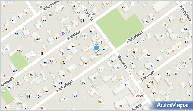 Zielonka, Kilińskiego Jana, płk., 48, mapa Zielonka