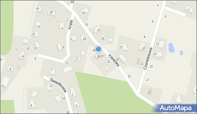 Zielonka, Kielecka, 20, mapa Zielonka