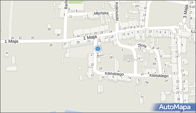 Żychlin, Kilińskiego Jana, płk., 20, mapa Żychlin