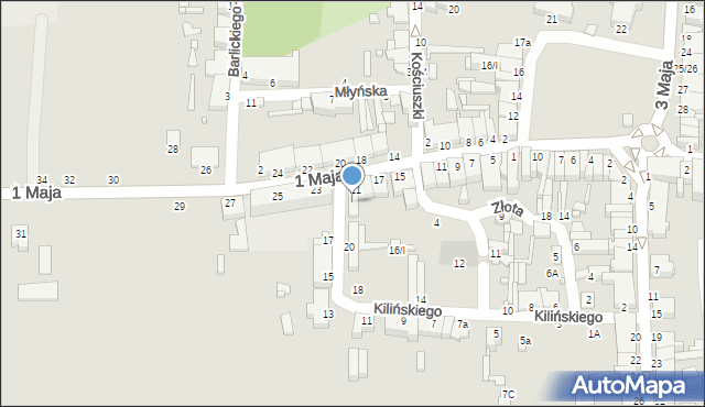 Żychlin, Kilińskiego Jana, płk., 20a, mapa Żychlin