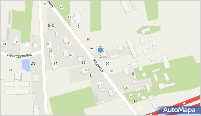 Antoniów, Klonowa, 92, mapa Antoniów