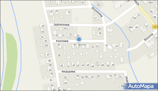 Antoniów, Klonowa, 35, mapa Antoniów