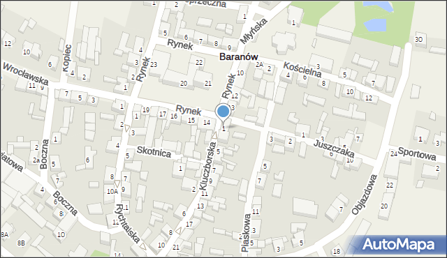 Baranów, Kluczborska, 1, mapa Baranów