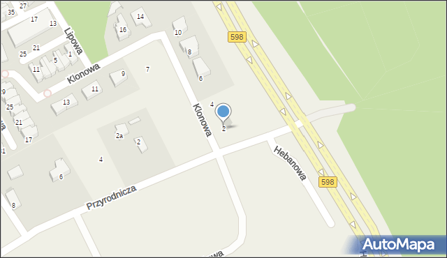 Bartąg, Klonowa, 2, mapa Bartąg