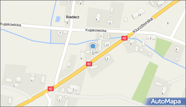 Biadacz, Kluczborska, 11, mapa Biadacz