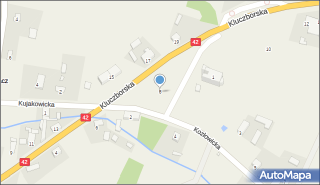 Biadacz, Kluczborska, 8, mapa Biadacz