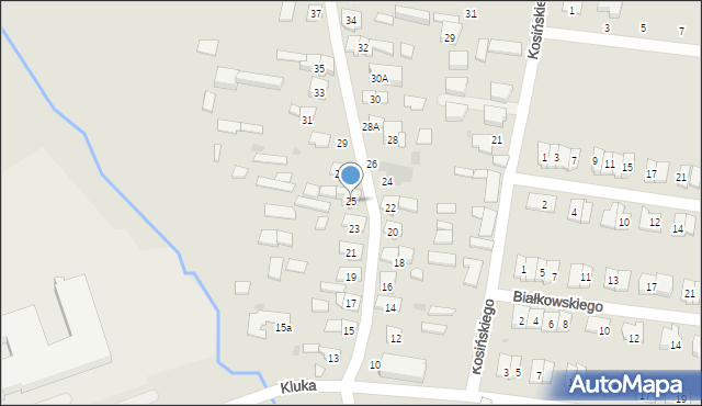 Białystok, Kluka Jana Krzysztofa, 25, mapa Białegostoku