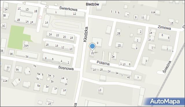 Bielany Wrocławskie, Kłodzka, 11, mapa Bielany Wrocławskie