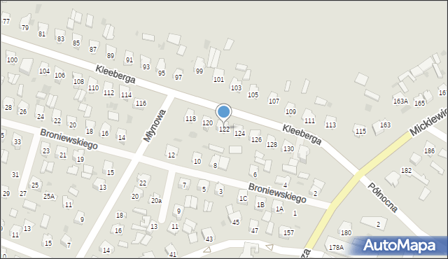 Bielsk Podlaski, Kleeberga Franciszka, 122, mapa Bielsk Podlaski