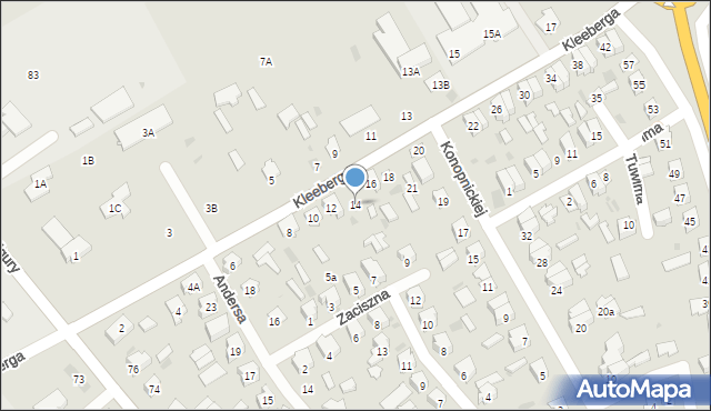 Bielsk Podlaski, Kleeberga Franciszka, 14, mapa Bielsk Podlaski