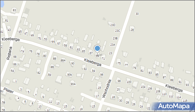 Bielsk Podlaski, Kleeberga Franciszka, 69, mapa Bielsk Podlaski