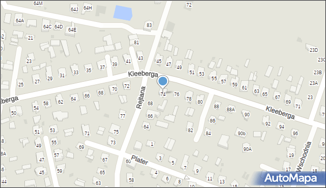 Bielsk Podlaski, Kleeberga Franciszka, 74, mapa Bielsk Podlaski