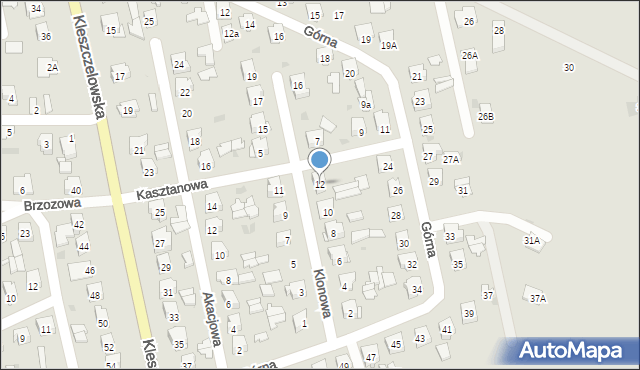 Bielsk Podlaski, Klonowa, 12, mapa Bielsk Podlaski