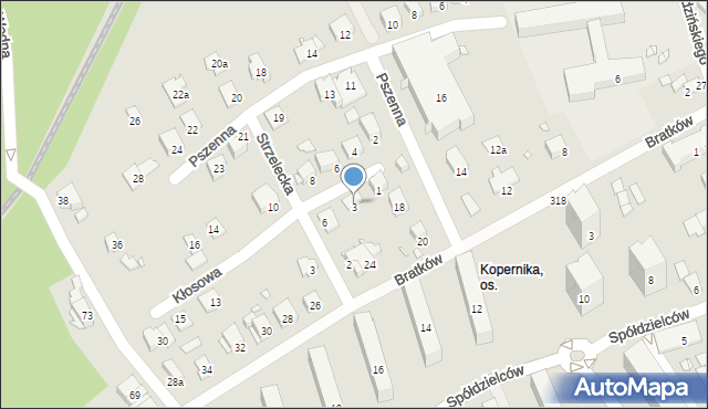 Bielsko-Biała, Kłosowa, 3, mapa Bielsko-Białej