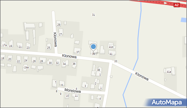 Bierzglinek, Klonowa, 39, mapa Bierzglinek