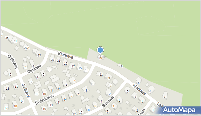 Blachownia, Klonowa, 10, mapa Blachownia