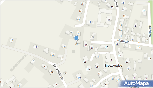 Broszkowice, Klubowa, 19, mapa Broszkowice