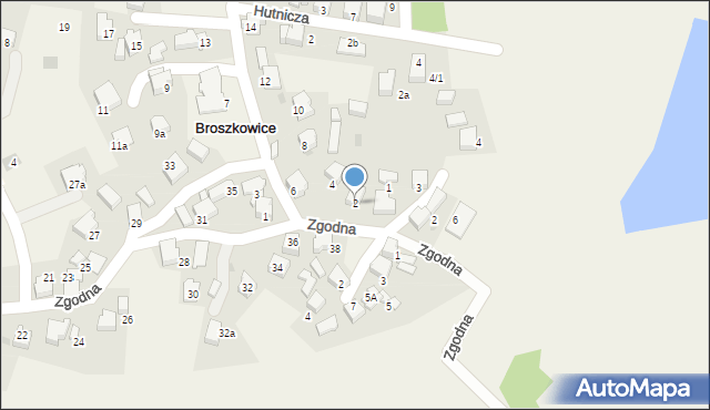Broszkowice, Klubowa, 2, mapa Broszkowice