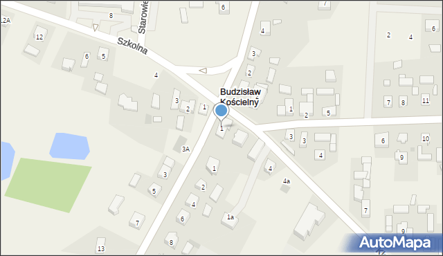 Budzisław Kościelny, Kleczewska, 1, mapa Budzisław Kościelny