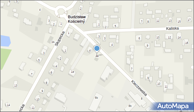 Budzisław Kościelny, Kleczewska, 4a, mapa Budzisław Kościelny