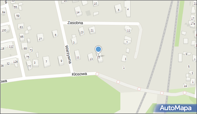 Bydgoszcz, Kłosowa, 15, mapa Bydgoszczy