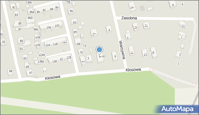 Bydgoszcz, Kłosowa, 7, mapa Bydgoszczy