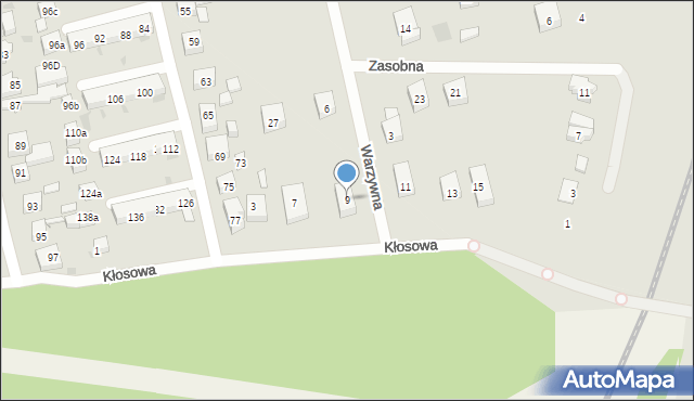 Bydgoszcz, Kłosowa, 9, mapa Bydgoszczy