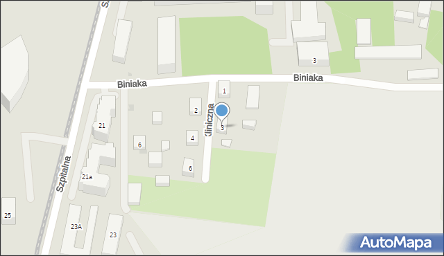 Bydgoszcz, Kliniczna, 3, mapa Bydgoszczy