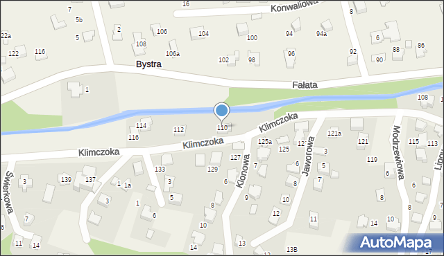 Bystra, Klimczoka, 110, mapa Bystra