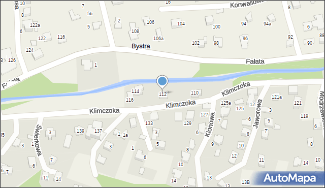 Bystra, Klimczoka, 112, mapa Bystra