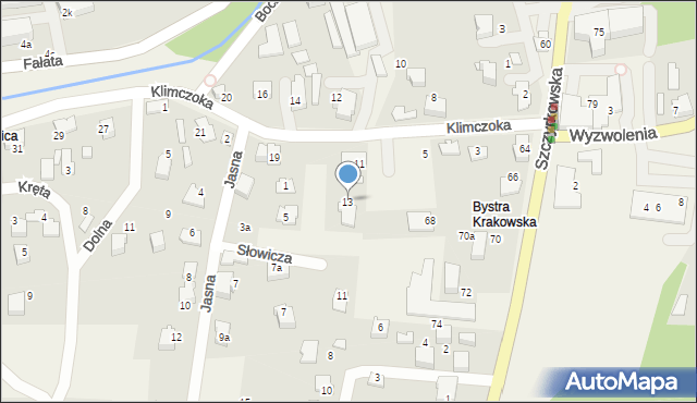 Bystra, Klimczoka, 13, mapa Bystra