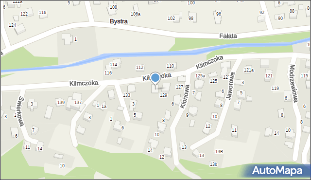 Bystra, Klimczoka, 131, mapa Bystra