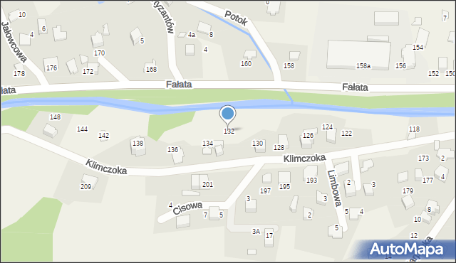 Bystra, Klimczoka, 132, mapa Bystra