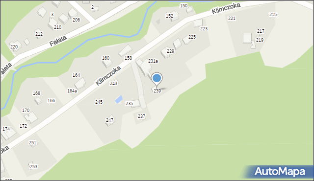 Bystra, Klimczoka, 239, mapa Bystra