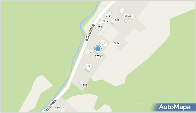 Bystra, Klimczoka, 277a, mapa Bystra