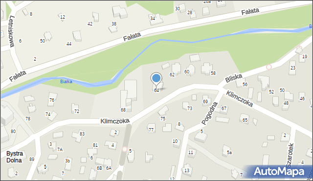 Bystra, Klimczoka, 64, mapa Bystra