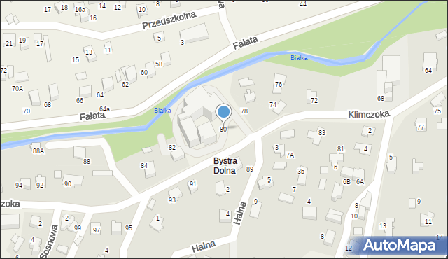 Bystra, Klimczoka, 80, mapa Bystra