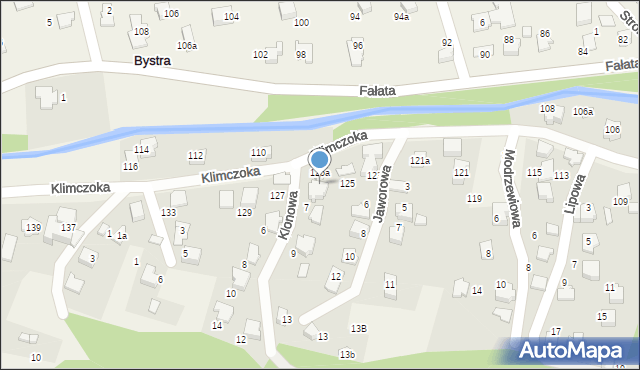 Bystra, Klonowa, 3, mapa Bystra