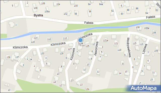 Bystra, Klonowa, 3, mapa Bystra