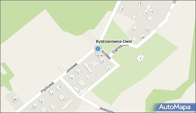 Bystrzanowice-Dwór, Klonowa, 2, mapa Bystrzanowice-Dwór