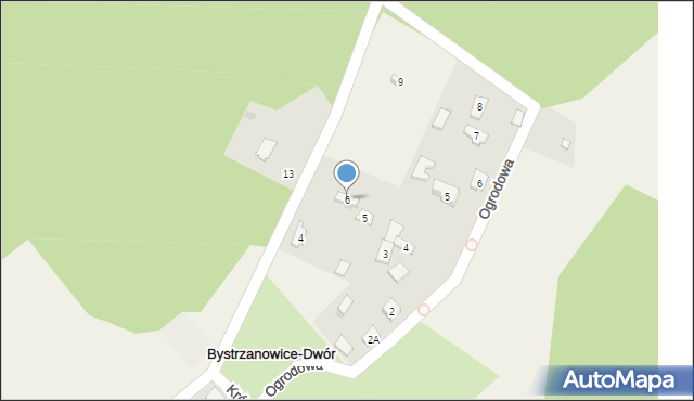 Bystrzanowice-Dwór, Klonowa, 6, mapa Bystrzanowice-Dwór