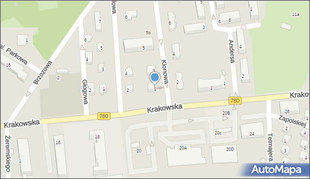 Chełmek, Klonowa, 1, mapa Chełmek