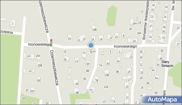 Ciechanów, Klonowskiego Tomasza, 9, mapa Ciechanów