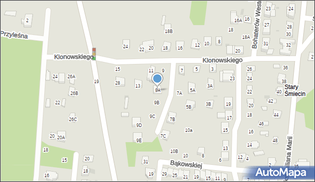 Ciechanów, Klonowskiego Tomasza, 9A, mapa Ciechanów