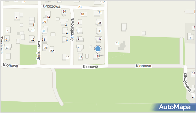 Cielimowo, Klonowa, 19, mapa Cielimowo