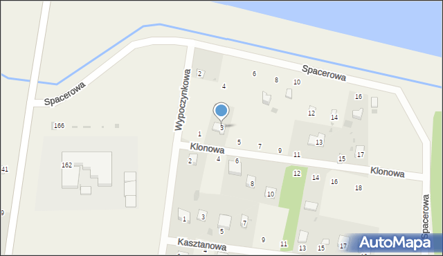 Czarnocin, Klonowa, 3, mapa Czarnocin